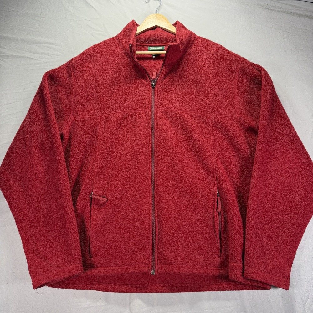 LL Bean Jacket Mens Medium Red Polartec Full Zip Fleece Vintage 0 ALA2 90s